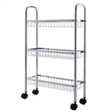 Load image into Gallery viewer, 3-Tiers Metal Storage Rack Baskets Shelf