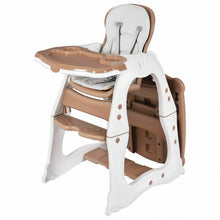 Load image into Gallery viewer, 3 in 1 Infant Table and Chair Set Baby High Chair-Brown