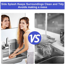 Load image into Gallery viewer, Stainless Steel Sink NSF Wall Mount Hand Washing Sink w/ Faucet and Side Splash