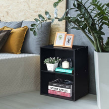 Load image into Gallery viewer, 2 Tier Open Night Stand End Table Sofa Side Storage Furniture-Black