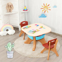 Load image into Gallery viewer, Children Kids Activity Table & Chair Set Play Furniture W/Storage-Coffee