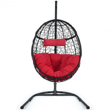 Load image into Gallery viewer, Hanging Cushioned Hammock Chair with Stand-Red