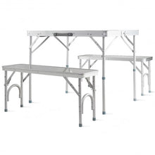 Load image into Gallery viewer, Aluminum Portable Folding Picnic Table with 2 Benches