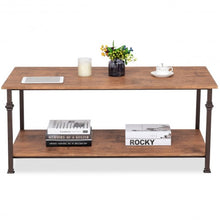 Load image into Gallery viewer, 2 Tier Living Room Accent End Coffee Table with Storage Shelf