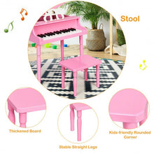 Load image into Gallery viewer, 30-Key Wood Toy Kids Grand Piano with Bench & Music Rack-Pink
