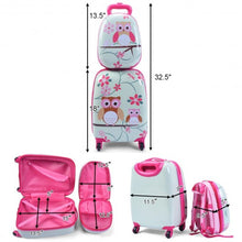 Load image into Gallery viewer, 2 pcs 12" 16" Green ABS Kids Suitcase Luggage Set