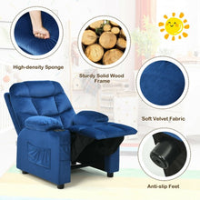 Load image into Gallery viewer, Adjustable Lounge Chair with Footrest and Side Pockets for Children-Blue