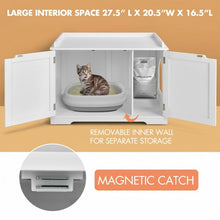 Load image into Gallery viewer, Cat Litter Box Wooden Enclosure Pet House Sidetable Washroom-White