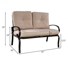 Load image into Gallery viewer, 2 pcs Patio Outdoor Cushioned Coffee Table Seat-Beige