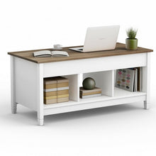 Load image into Gallery viewer, Lift Top Coffee Table with Hidden Storage Compartment-White