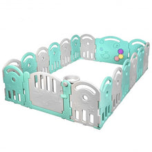 Load image into Gallery viewer, 18-Panel Baby Playpen with Music Box & Basketball Hoop-Gray