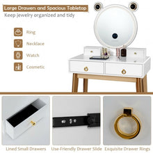 Load image into Gallery viewer, Vanity Table Touch Screen Dimming Mirror W/Bluetooth Speakers