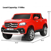 Load image into Gallery viewer, 12V 2-Seater Kids Ride On Car Licensed Mercedes Benz X Class RC with Trunk-Red