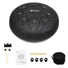 Load image into Gallery viewer, 10" High Carbon 8 Notes Steel Tongue Drum with Drum Hammer