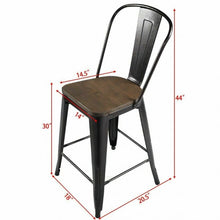 Load image into Gallery viewer, Copper 2-Set Metal Wood Counter Stool Rustic Dining Chairs