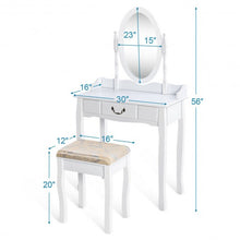 Load image into Gallery viewer, White Vanity Makeup Dressing Table with Rotating Mirror