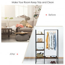 Load image into Gallery viewer, Clothes Rack Free Standing Storage Tower with Metal Frame