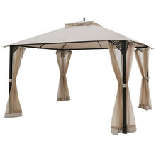 Load image into Gallery viewer, 12" x 10" Outdoor Double Top Patio Gazebo-Beige