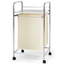 Load image into Gallery viewer, Laundry Hamper Basket Cart with Shelf and Removable Bag