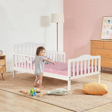 Load image into Gallery viewer, Classic Kids Wood Bed with Guardrails-White
