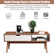 Load image into Gallery viewer, Coffee Cocktail Accent Table with Drawer and Storage Shelf-Coffee