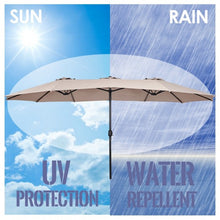 Load image into Gallery viewer, 15' Twin Patio Umbrella Double-Sided Outdoor Market Umbrella without Base-Beige