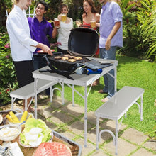 Load image into Gallery viewer, Aluminum Portable Folding Picnic Table with 2 Benches