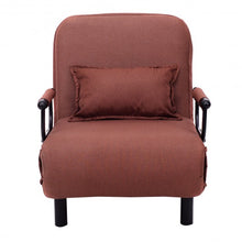 Load image into Gallery viewer, Convertible Folding Leisure Recliner Sofa Bed-Coffee