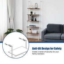 Load image into Gallery viewer, 5-Tier Metal Frame Ladder Shelf -White