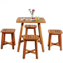 Load image into Gallery viewer, 5PCS Acacia Patio Dining Set
