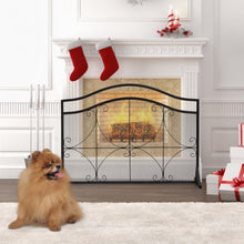 Load image into Gallery viewer, Single Panel Fireplace Screen Free Standing Spark Guard Fence