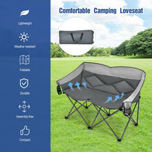 Load image into Gallery viewer, Folding Camping Chair with Bags and Padded Backrest-Gray