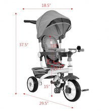 Load image into Gallery viewer, 4-in-1 Detachable Baby Stroller Tricycle with Round Canopy -Blue