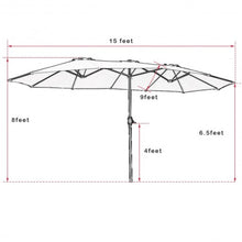 Load image into Gallery viewer, 15' Twin Patio Umbrella Double-Sided Outdoor Market Umbrella without Base -Wine