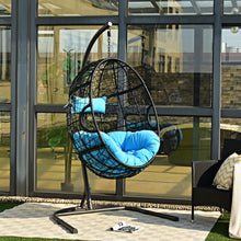 Load image into Gallery viewer, Hanging Cushioned Hammock Chair with Stand-Blue