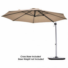 Load image into Gallery viewer, 11' Patio Offset Cantilever Umbrella 360° Rotation Aluminum Tilt-Tan