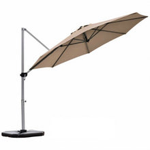 Load image into Gallery viewer, 11' Patio Offset Cantilever Umbrella 360° Rotation Aluminum Tilt-Tan