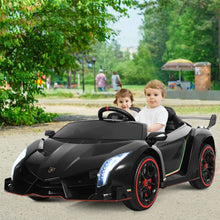 Load image into Gallery viewer, 12V 2-Seater Licensed Lamborghini Kids Ride On Car w/ RC & Swing Function-Black