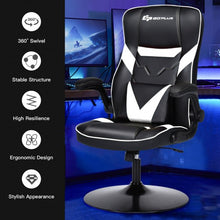Load image into Gallery viewer, Rocking Gaming Chair Height Adjustable Swivel Racing Style Rocker -White