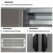 Load image into Gallery viewer, 4x6 ft Outdoor Galvanized Steel Tool Storage Shed with Sliding Door-Gray