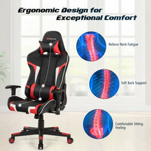 Load image into Gallery viewer, Reclining Swive Massage Gaming Chair-Red