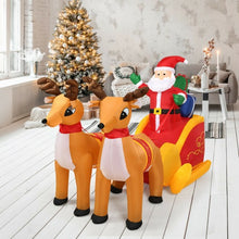Load image into Gallery viewer, 6 ft Waterproof Outdoor Inflatable Santa Double Deer with Sled