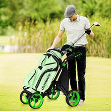 Load image into Gallery viewer, Lightweight Foldable Collapsible 4 Wheels Golf Push Cart-Green
