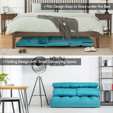 Load image into Gallery viewer, Foldable Floor 6-Position Adjustable Lounge Couch-Blue