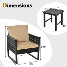 Load image into Gallery viewer, 3Pcs Patio Rattan Bistro Cushioned Furniture Set