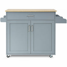 Load image into Gallery viewer, Rolling Kitchen Island Cart with Towel and Spice Rack-Gray