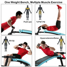 Load image into Gallery viewer, Abdominal Twister Trainer with Adjustable Height Exercise Bench-Blue
