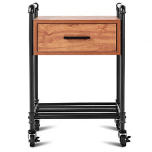 Load image into Gallery viewer, 2-Tier End Coffee Living Room Table with Drawer & Wheels