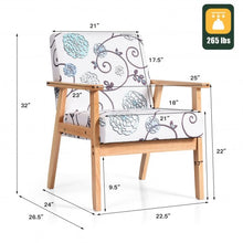 Load image into Gallery viewer, Modern Accent Armchair Fabric Lounge Chair with Rubber Wood Leg-White