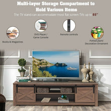 Load image into Gallery viewer, 65" Flat Sliding Barn Door TV Stand-Coffee